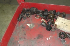 145 old bushings and ball joints removed