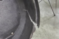 203 damage at spare tire tub - will be replaced
