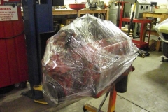 359 engine wrapped for storage