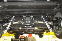 113 rear suspension - note the coil overs are not adjusted the same LH and RH