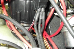 160 tach and ignition wires at distributor with thermal covers and heat shrink - scotch lock connector removed.