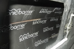 888 sound damper with butyl aluminum and foam installed in doors