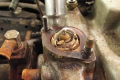 379 thermostat housing removed and broken - seized and corroded