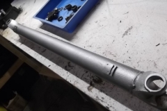 830 half shaft after cosmetic restoration prepped for new u joints