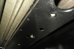 150 rivet nuts installed in frame for spare tire tub attachment