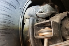 116 LF tire shows brake fluid leaks