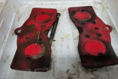 147 brake pads show rust from leak