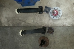 182 rear half shafts and axles removed for bearing replacement