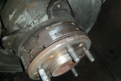 151 parking brake shoes are cracked, all hardware is original to car and rusted