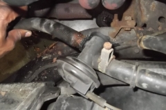 107 heater hose with rotten clamp - leaking badly