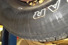 109 front LH tire shows brake fluid leak traces