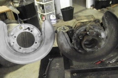 229 brake backing plate as removed compared to after blasting