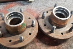 219 front rotors and rivets removed, bearings removed