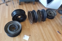 168 original wheels ready for powder coat
