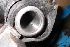 117 master cylinder bore after honing - note the pitting at bottom 1 inch in is where the leak was coming from
