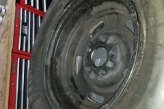 112 LF wheel with paint peeling from brake fluid leak