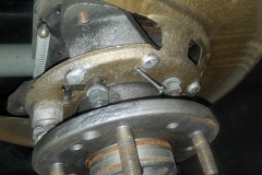 141 park brake hardware removed new retainer pins installed