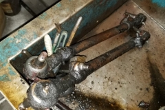 159 tie rods after soaking in solvent for hours
